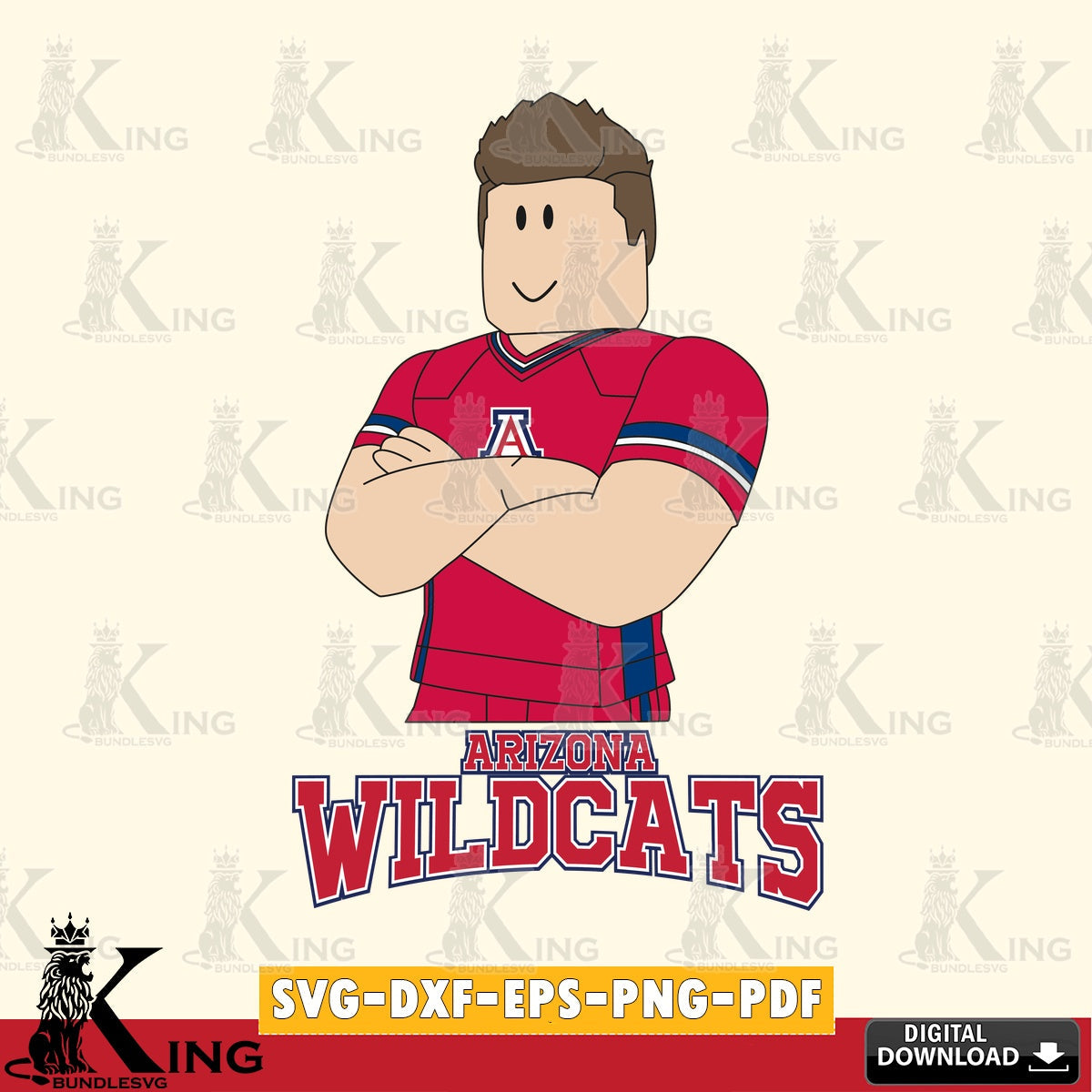 Arizona Wildcats Roblox Football SVG file , NCAA Cricut,  File cut , Digital Download , PDF File