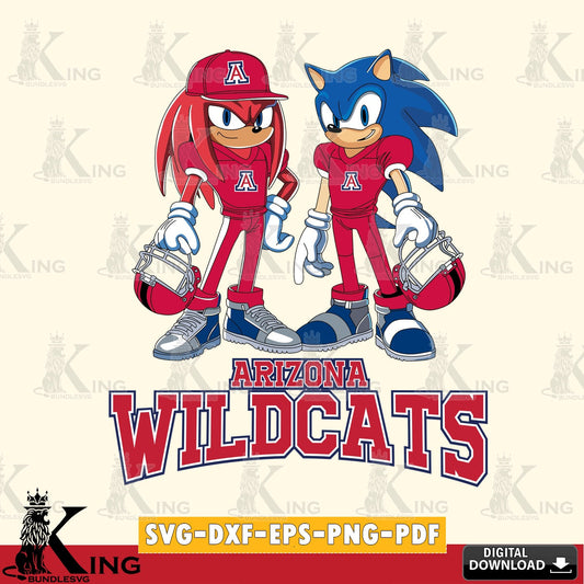 Arizona Wildcats Sonic And Knuckles Player Football SVG file, Vector , Digital Download , PDF File , Instant Download