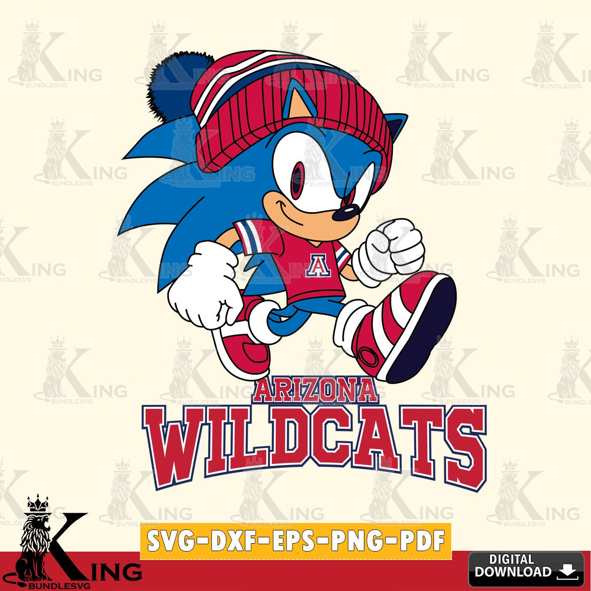 Eye-catching graphic of an Arizona Wildcats Sonic Football, a printable vector design for sublimation and crafts