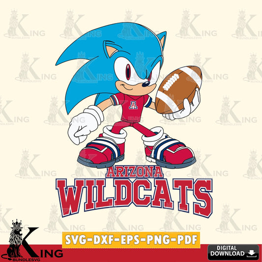 Digital download featuring Arizona Wildcats Sonic Rugby printable vector design for sublimation and crafts