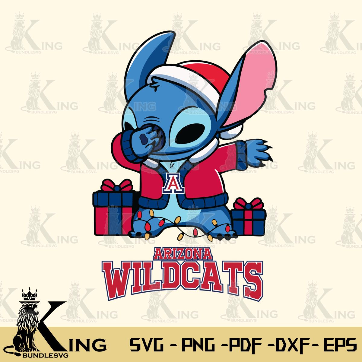 Arizona Wildcats Stitch Merry Christmas Svg Eps Dxf Png File, Digital Download