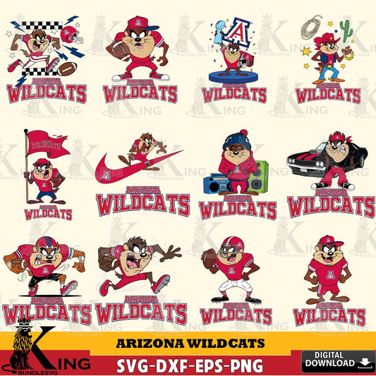 Arizona Wildcats Taz Football NCAA Bundle SVG file, Cut file  , Digital Download , Instant Download, Taz svg, NCAA svg