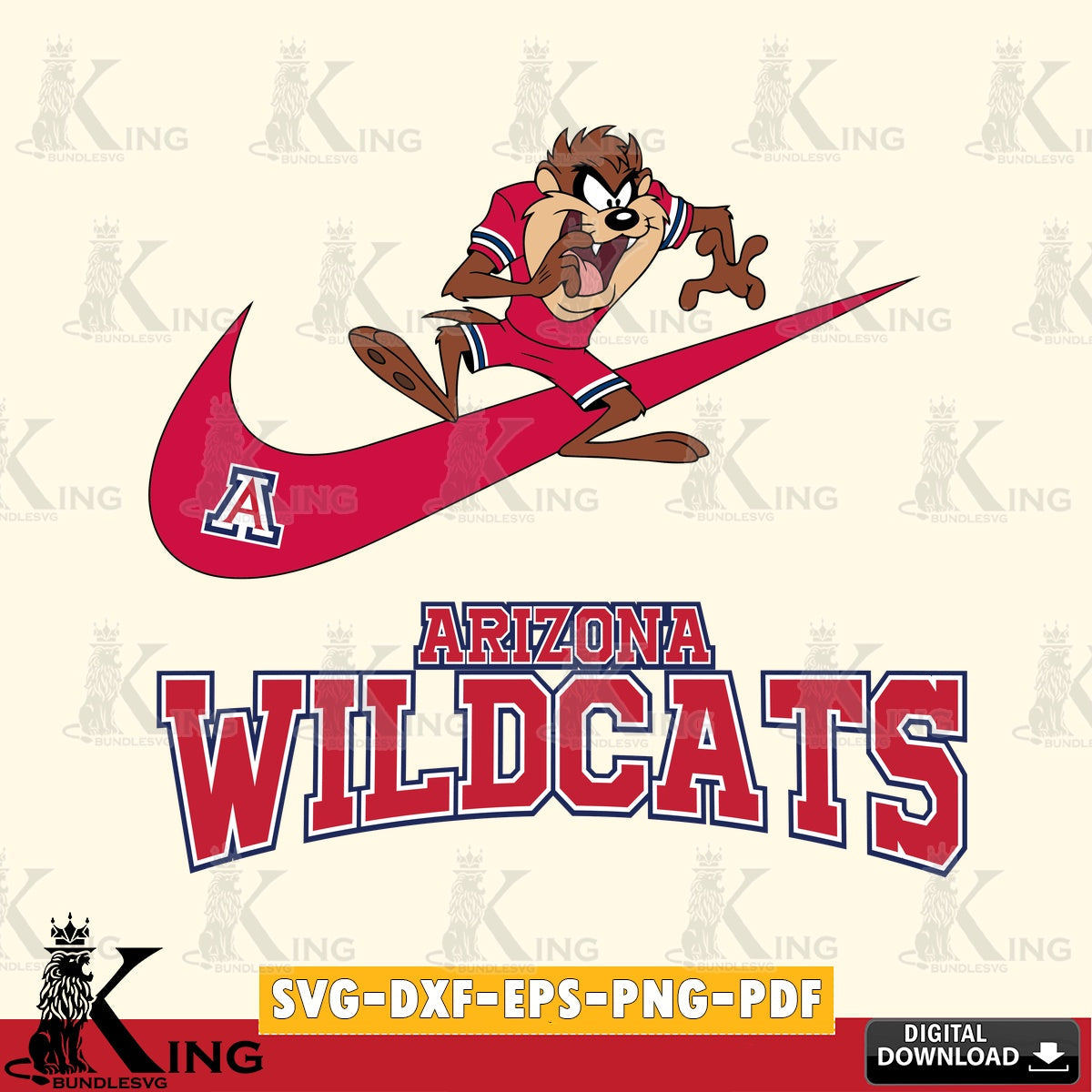 Arizona Wildcats Taz Football Nike SVG file, Cut file  , Digital Download , Instant Download, Taz svg, NCAA svg