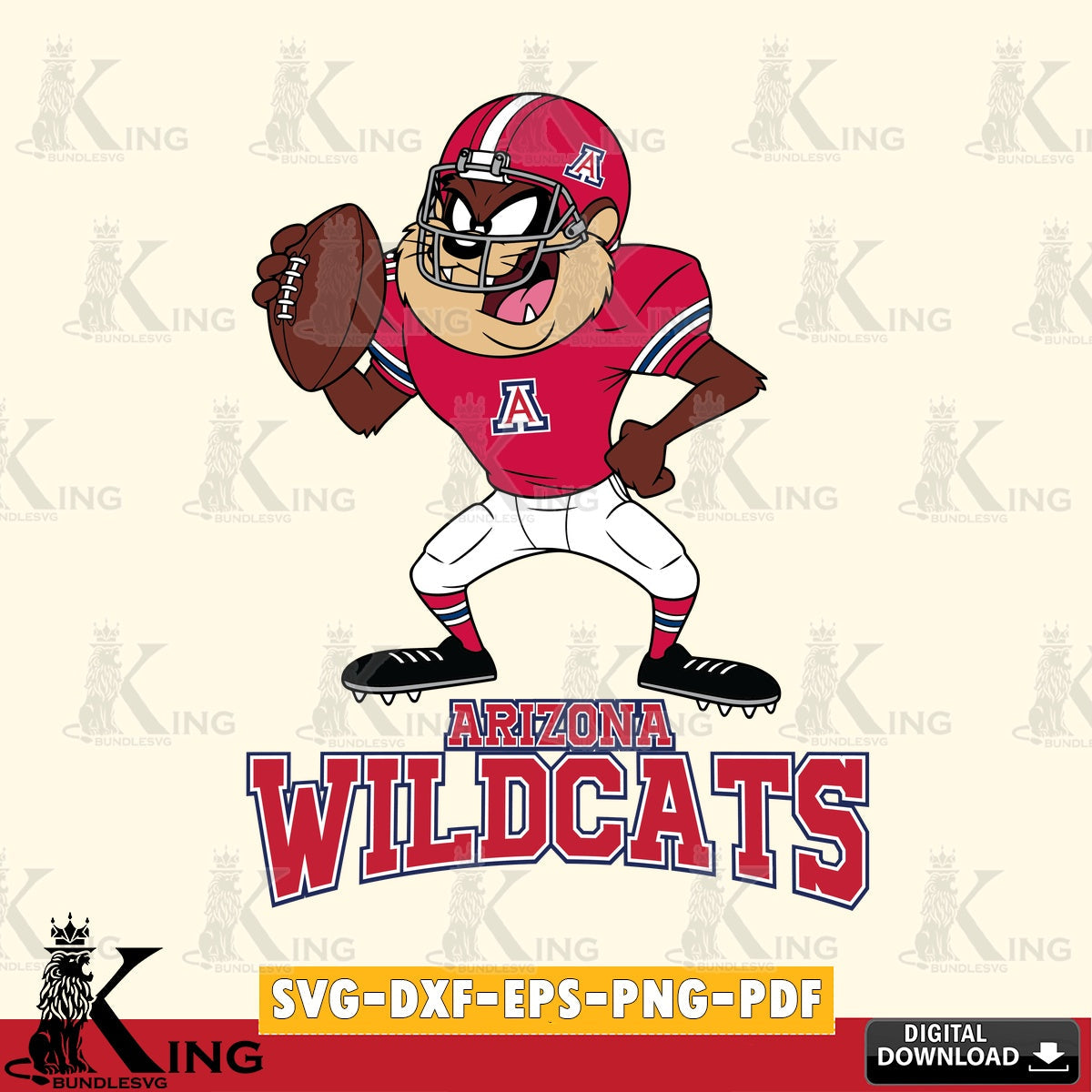 Arizona Wildcats Taz Football Player SVG file, Cut file  , Digital Download , Instant Download, Taz svg, NCAA svg
