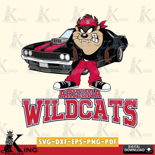 Arizona Wildcats Taz Racing Car SVG file, Cut file  , Digital Download , Instant Download, Taz svg, NCAA svg