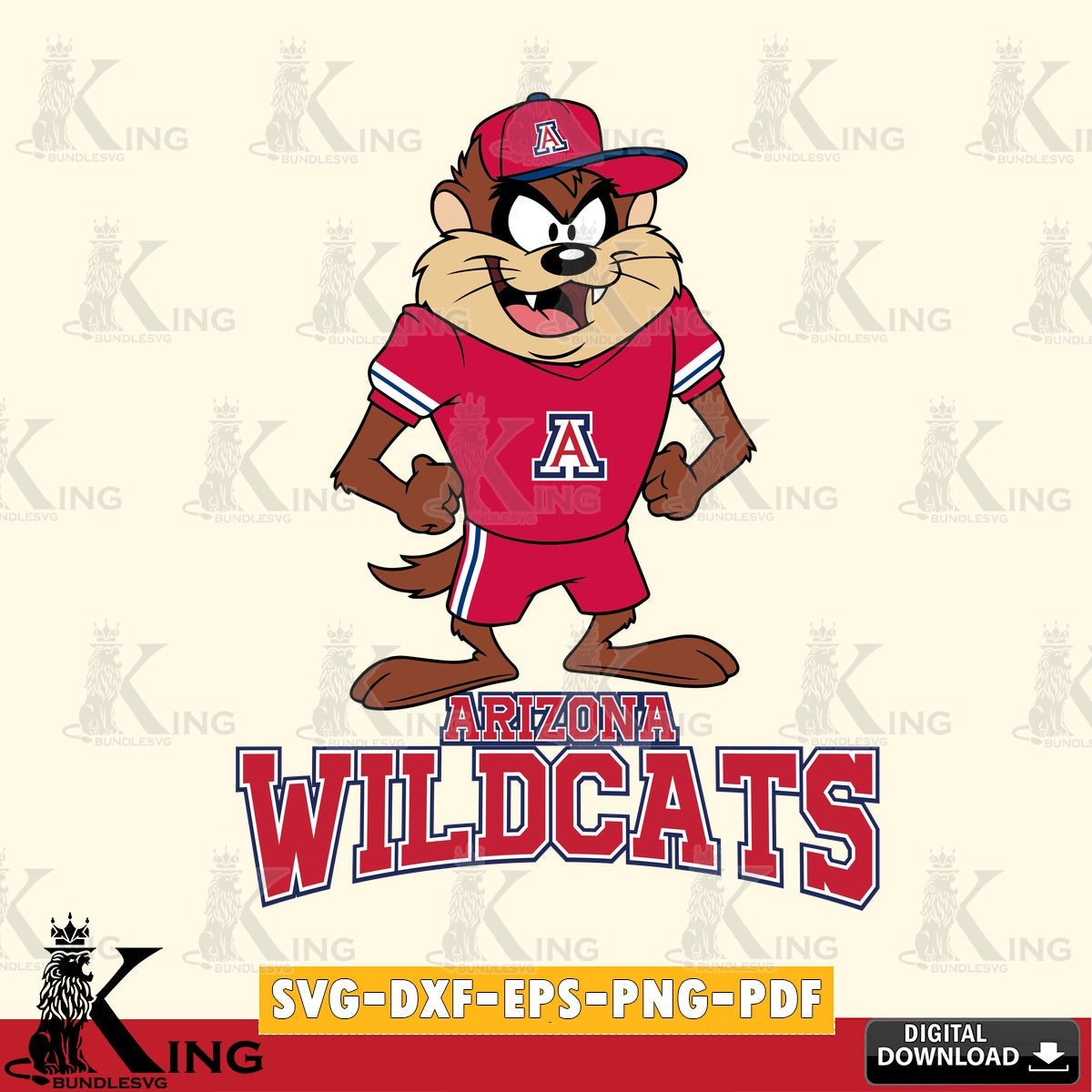 Arizona Wildcats Taz Standing Pose SVG file, Cut file  , Digital Download , Instant Download, Taz svg, NCAA svg