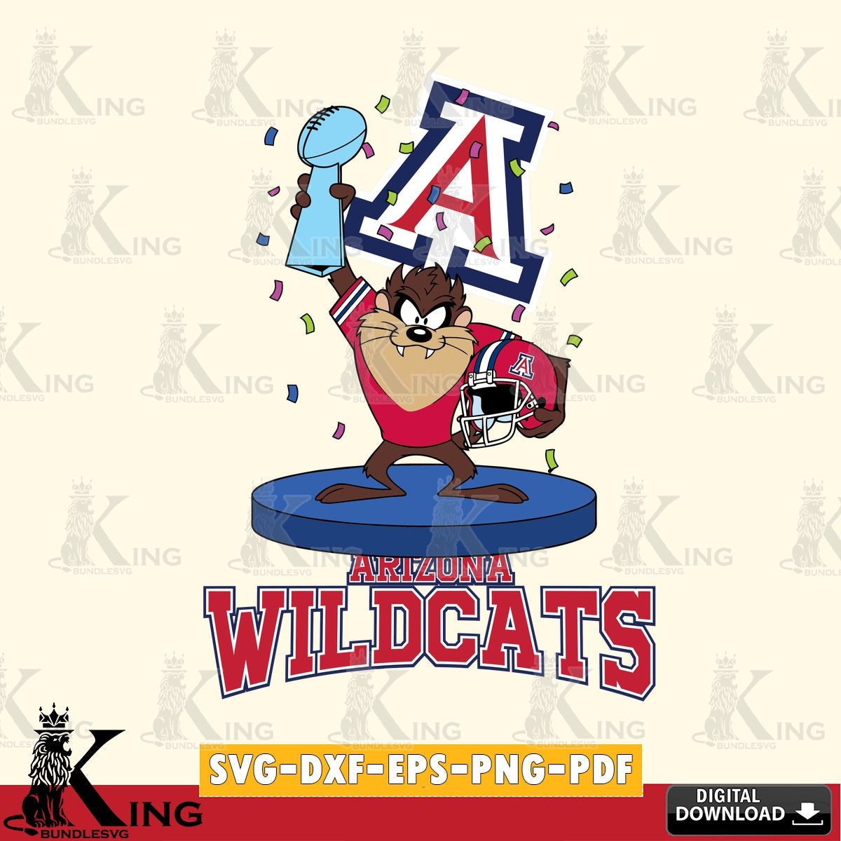 Arizona Wildcats Taz Trophy Podium SVG file, Cut file  , Digital Download , Instant Download, Taz svg, NCAA svg