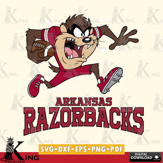 Arkansas Razorbacks Angry Taz Football SVG file, Cut file  , Digital Download , Instant Download, Taz svg, NCAA svg