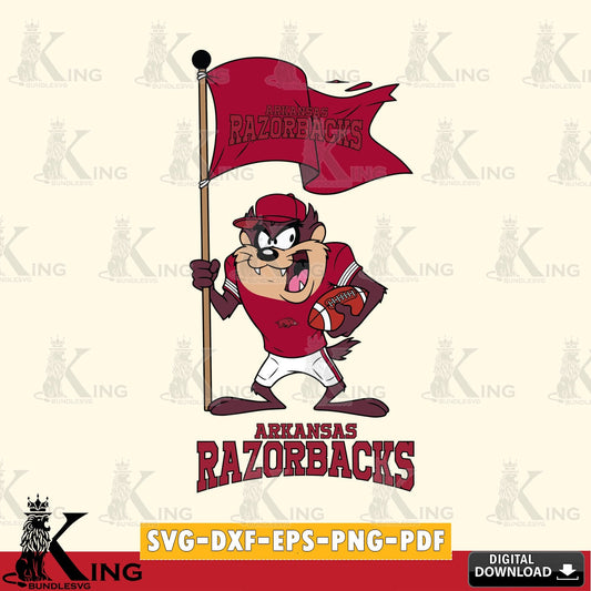 Arkansas Razorbacks Football Taz Flag Art SVG file, Cut file  , Digital Download , Instant Download, Taz svg, NCAA svg
