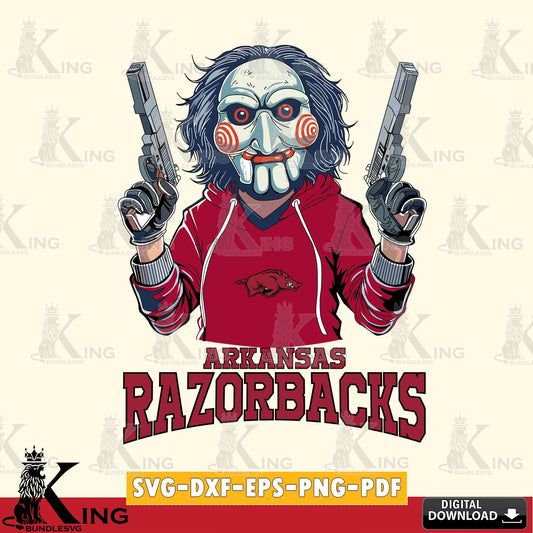 Creative design featuring Arkansas Razorbacks Jigsaw Billy Football, a vector illustration for POD merchandise and apparel