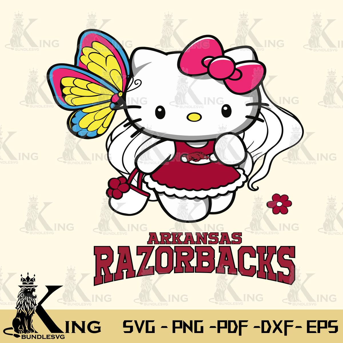 Arkansas Razorbacks Kitty Cartoon Svg Eps Dxf Png File, Digital Download