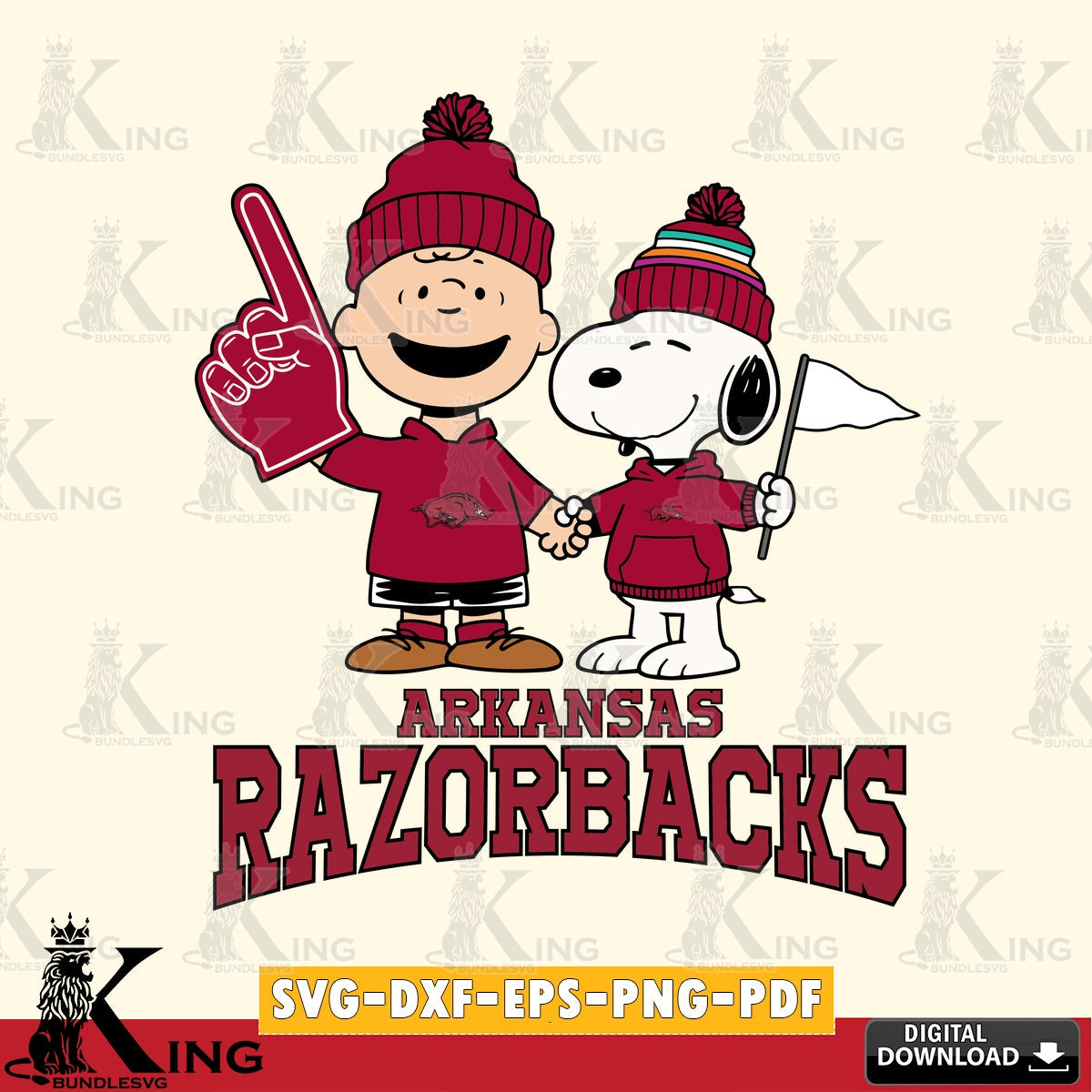 Arkansas Razorbacks Peanuts Fan Gear SVG, Cricut, Cut file  , Digital Download , Instant Download, Peanuts svg, NCAA svg, Football svg, Sport svg