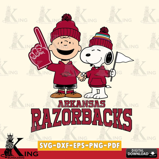 Arkansas Razorbacks Peanuts Fan Gear SVG, Cricut, Cut file  , Digital Download , Instant Download, Peanuts svg, NCAA svg, Football svg, Sport svg