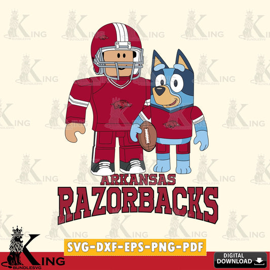 Arkansas Razorbacks Roblox & Bluey Football SVG file , NCAA Cricut,  File cut , Digital Download , PDF File
