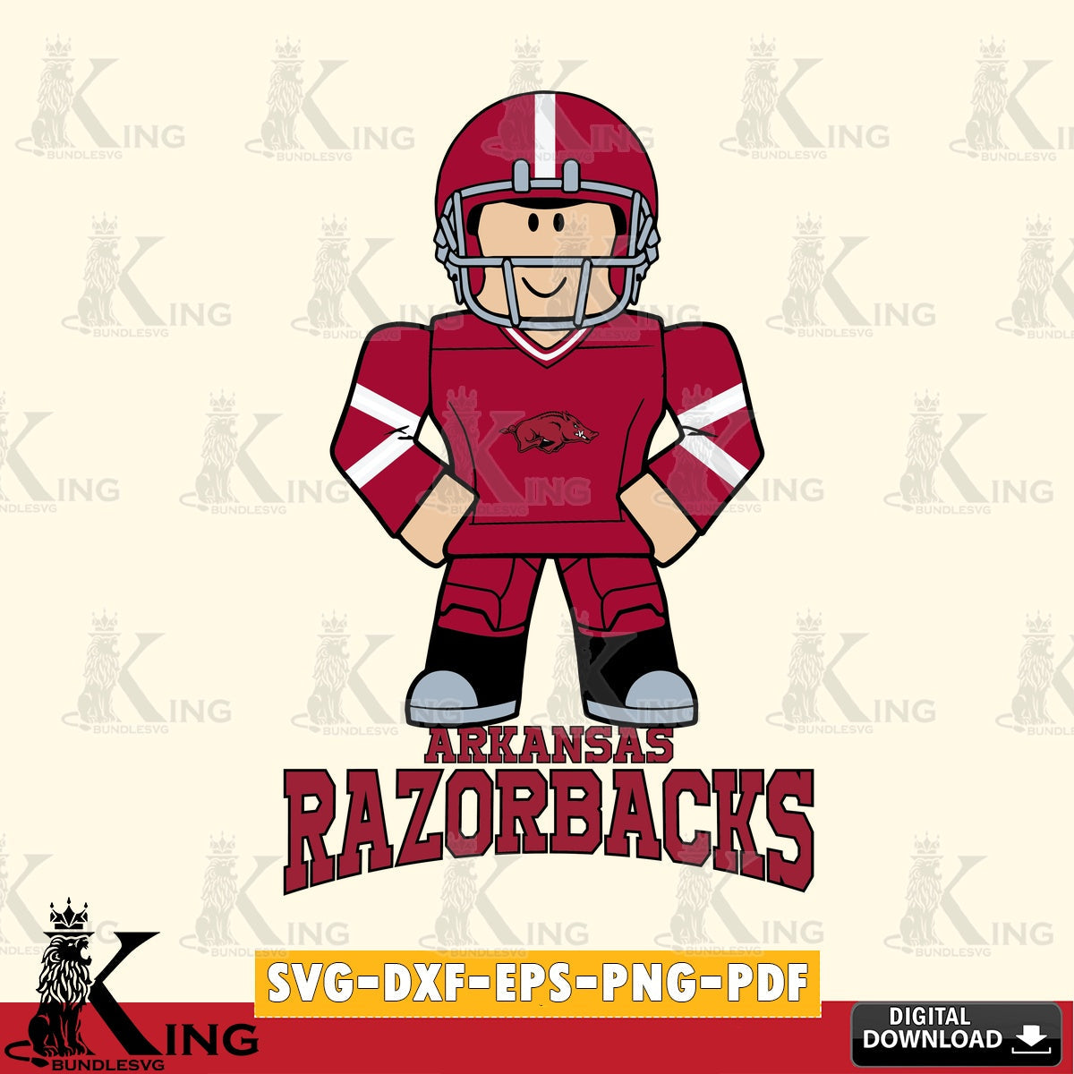 Arkansas Razorbacks Roblox Cool Football SVG file , NCAA Cricut,  File cut , Digital Download , PDF File