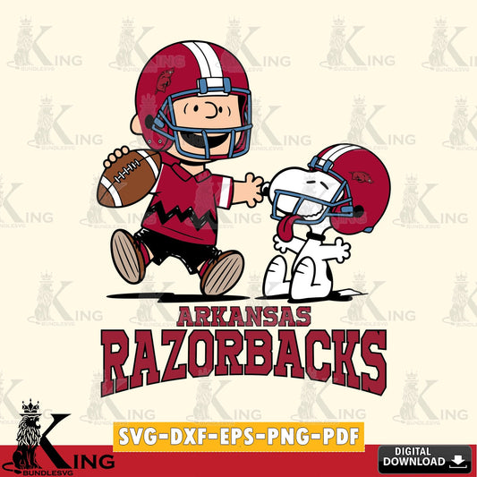 Arkansas Razorbacks Snoopy and Peanut Fun SVG, Cricut, Cut file  , Digital Download , Instant Download, Peanuts svg, NCAA svg, Football svg, Sport svg