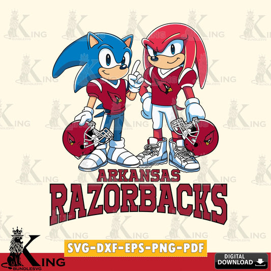 Arkansas Razorbacks Sonic And Knuckles Football SVG file, Vector , Digital Download , PDF File , Instant Download
