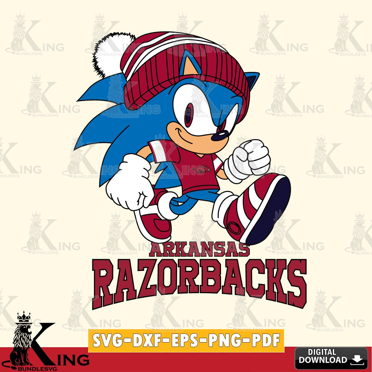 Arkansas Razorbacks Sonic Football SVG file, Vector , Digital Download , PDF File , Instant Download