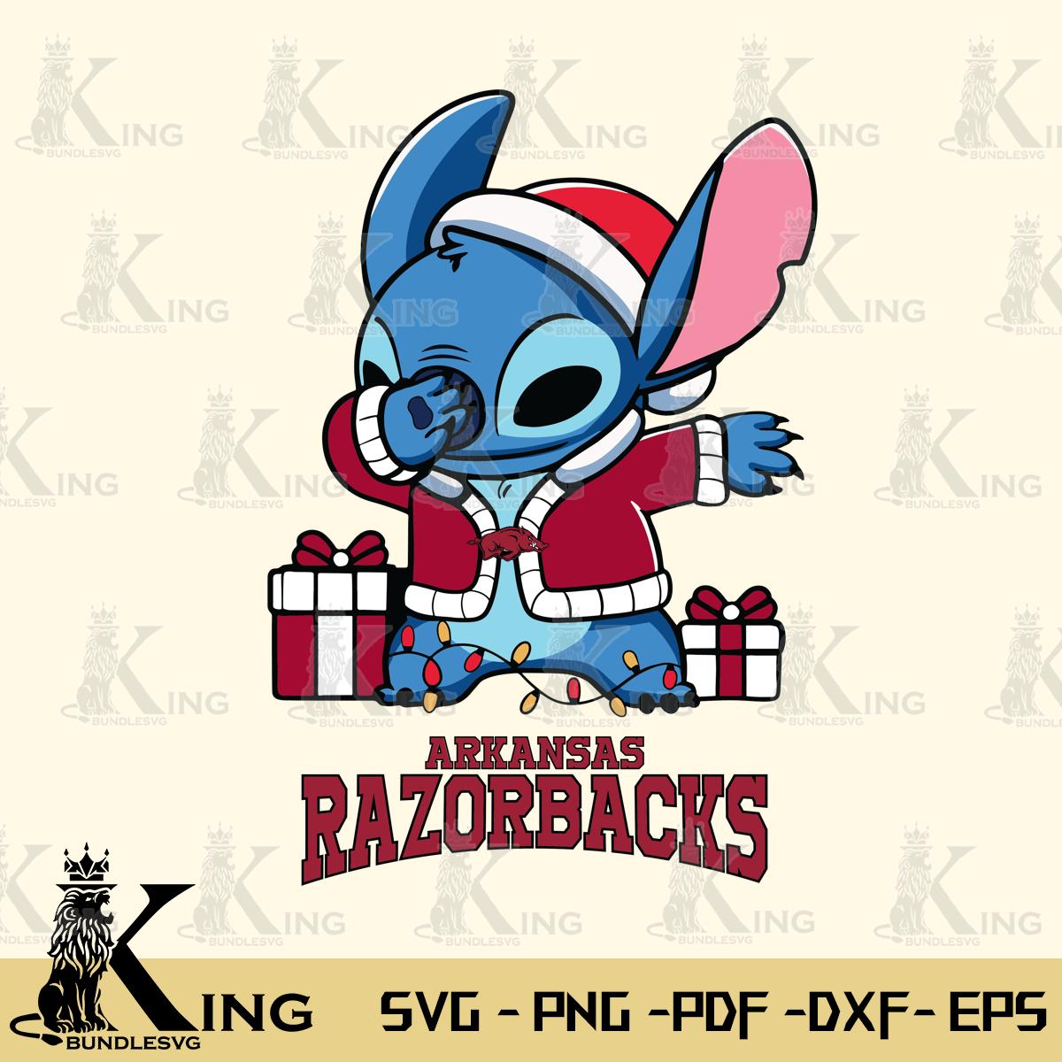 Arkansas Razorbacks Stitch Merry Christmas Svg Eps Dxf Png File, Digital Download