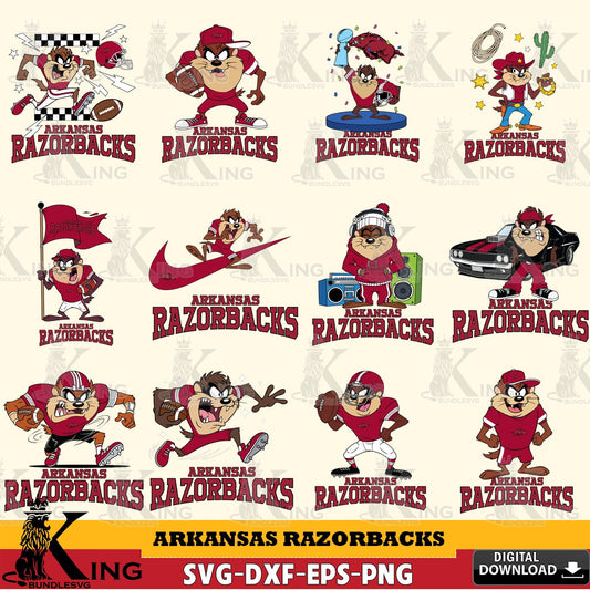 Arkansas Razorbacks Taz Football NCAA Bundle SVG file, Cut file  , Digital Download , Instant Download, Taz svg, NCAA svg