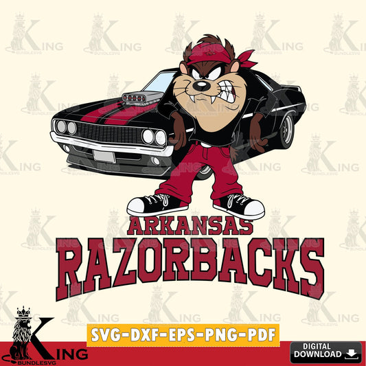 Arkansas Razorbacks Taz Racing Car SVG file, Cut file  , Digital Download , Instant Download, Taz svg, NCAA svg