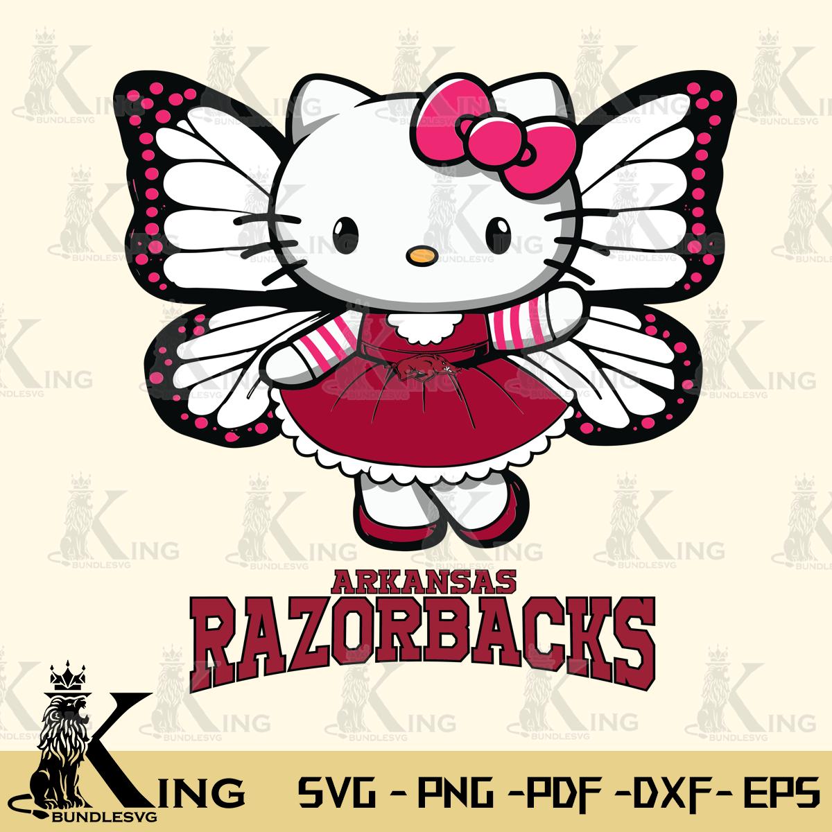 Arkansas Razorbacks Whimsical Kitty Wings Svg Eps Dxf Png File, Digital Download