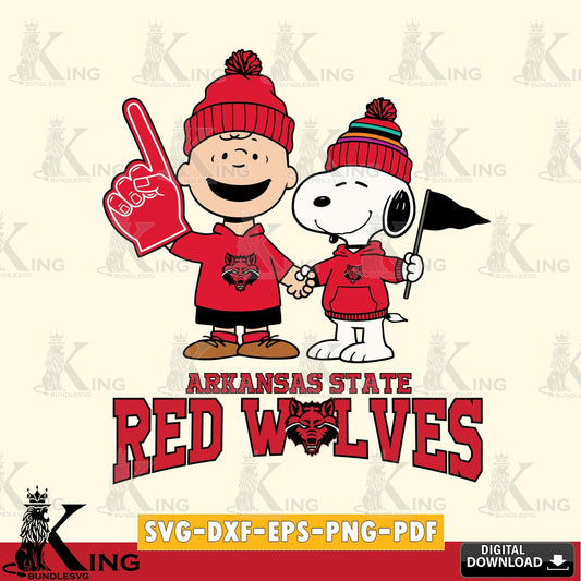 Arkansas State Red Wolves Peanuts Fan Gear SVG, Cricut, Cut file  , Digital Download , Instant Download, Peanuts svg, NCAA svg, Football svg, Sport svg
