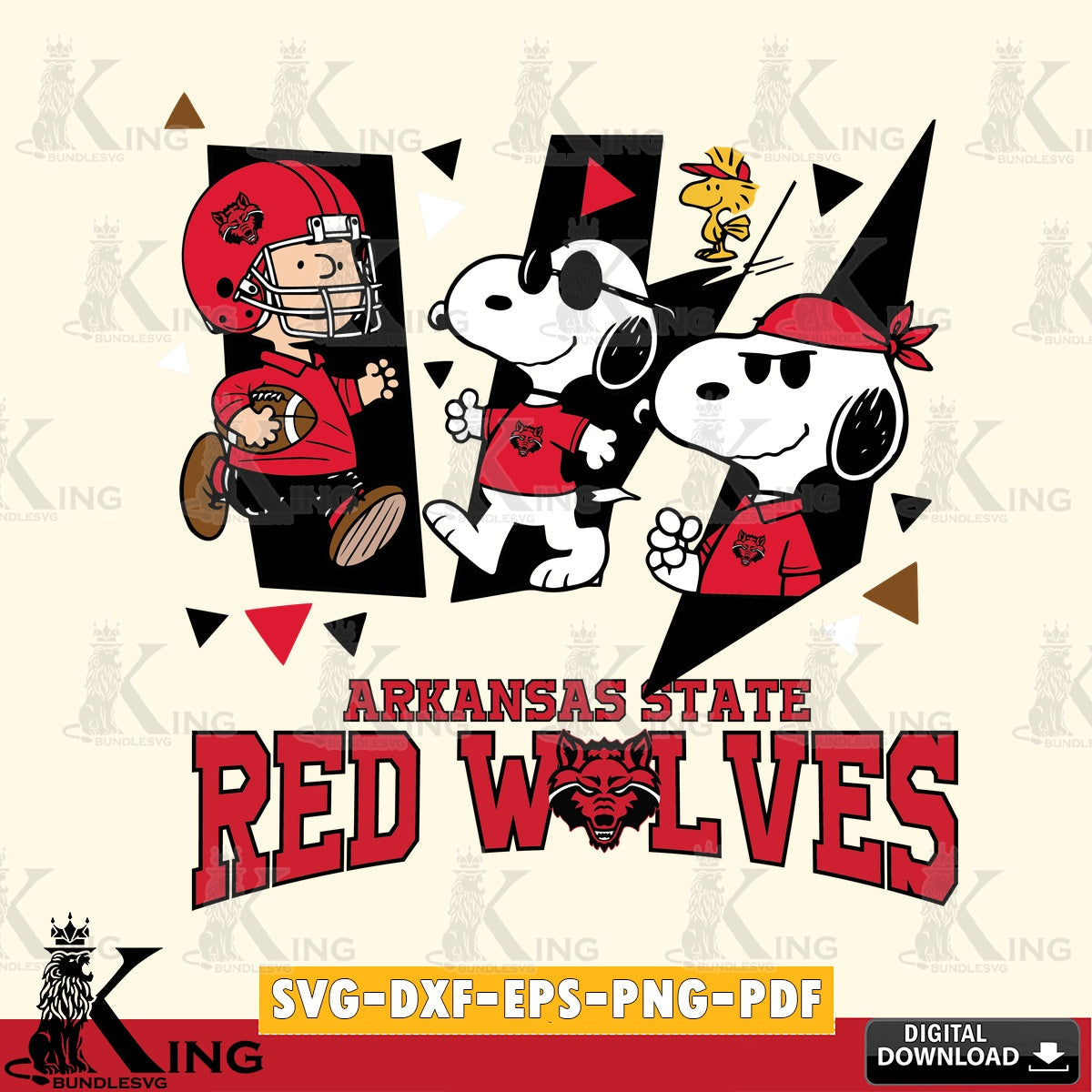 Arkansas State Red Wolves Peanuts Joe Cool SVG, Cricut, Cut file  , Digital Download , Instant Download, Peanuts svg, NCAA svg, Football svg, Sport svg