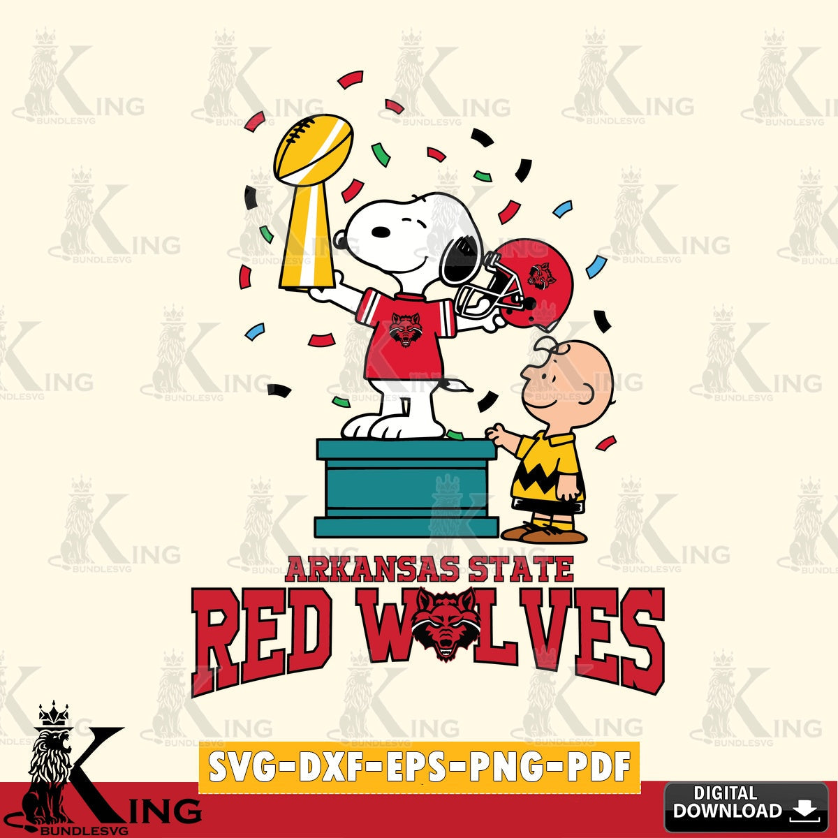 Arkansas State Red Wolves Peanuts Winner SVG, Cricut, Cut file  , Digital Download , Instant Download, Peanuts svg, NCAA svg, Football svg, Sport svg