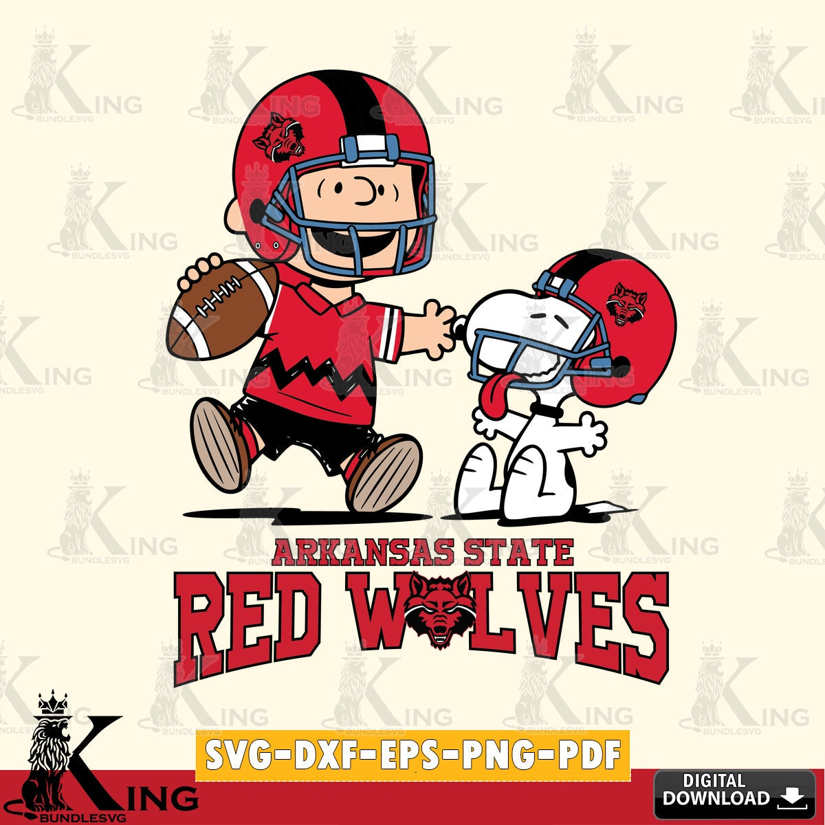 Arkansas State Red Wolves Snoopy and Peanut Fun SVG, Cricut, Cut file  , Digital Download , Instant Download, Peanuts svg, NCAA svg, Football svg, Sport svg