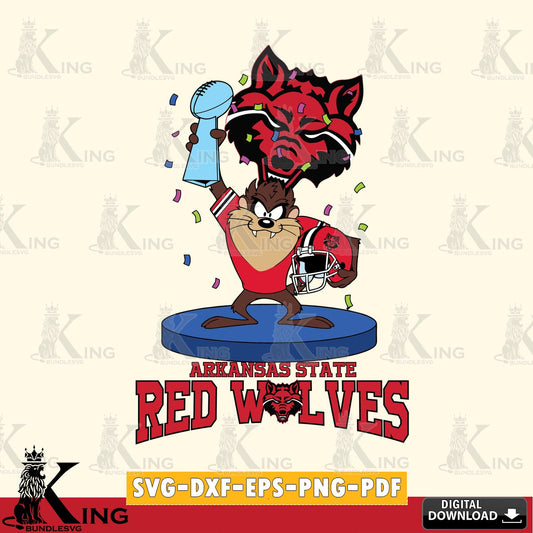 Arkansas State Red Wolves Taz Trophy Podium SVG file, Cut file  , Digital Download , Instant Download, Taz svg, NCAA svg