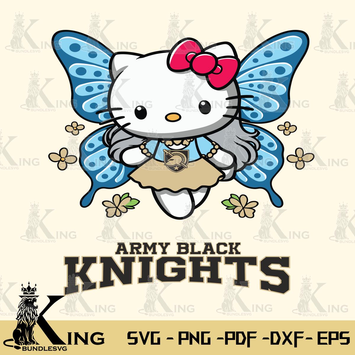 Army Black Knights Butterfly Kitty Charm Svg Eps Dxf Png File, Digital Download