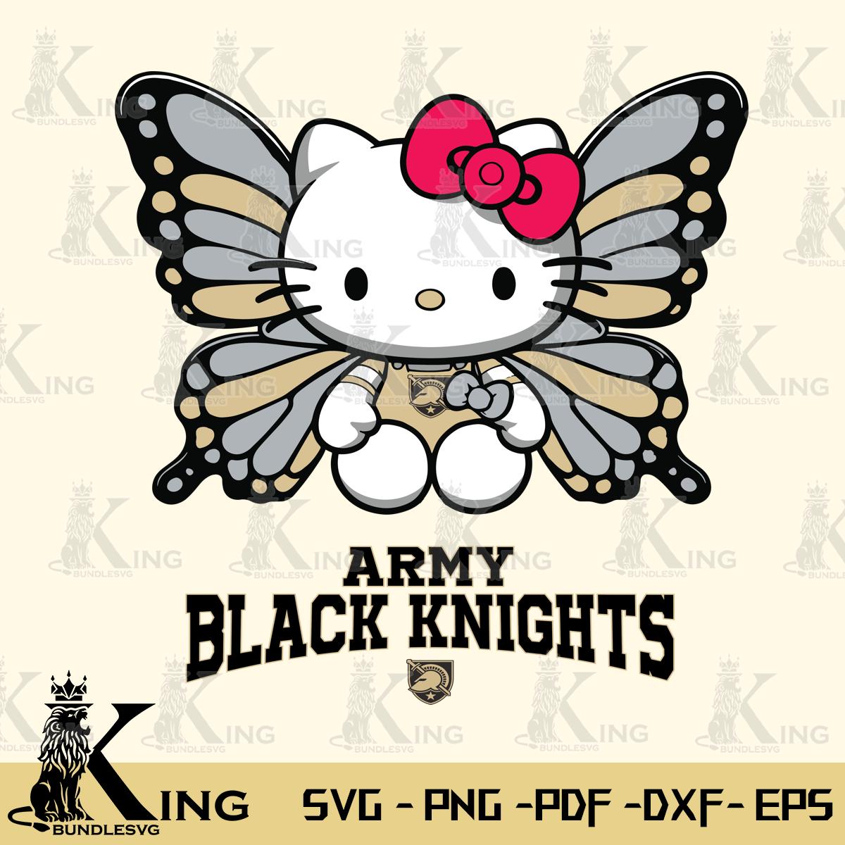 Army Black Knights Butterfly Kitty Delight Svg Eps Dxf Png File, Digital Download