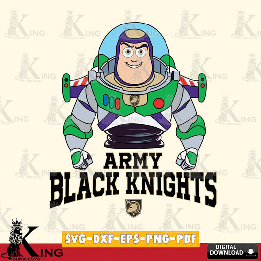 Stylish representation of Army Black Knights Buzz Lightyear Football, NCAA, PNG clipart for sublimation printing and graphic