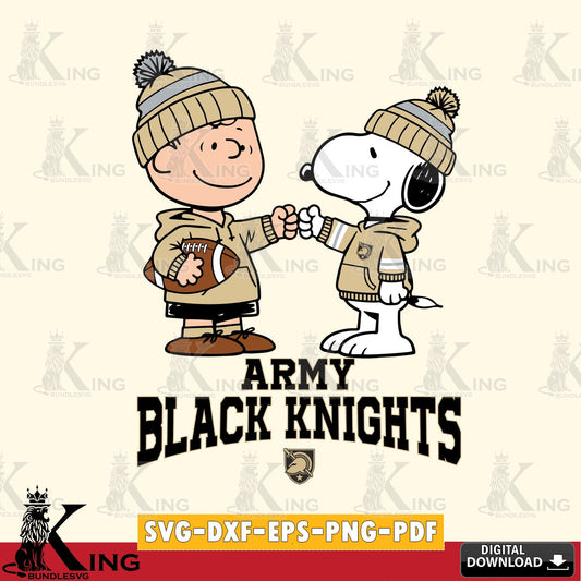 Army Black Knights CharlieBrown Football Fist Bump SVG, Cricut, Cut file  , Digital Download , Instant Download, Peanuts svg, NCAA svg, Football svg, Sport svg