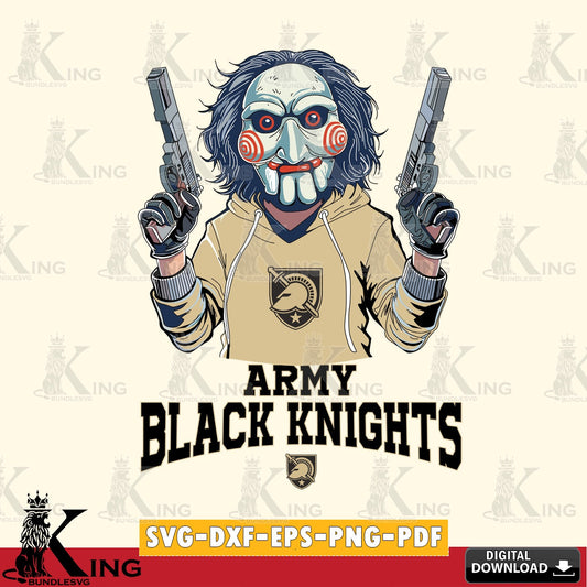 Artistic drawing of Army Black Knights Jigsaw Billy Football, a printable vector design for sublimation and crafts