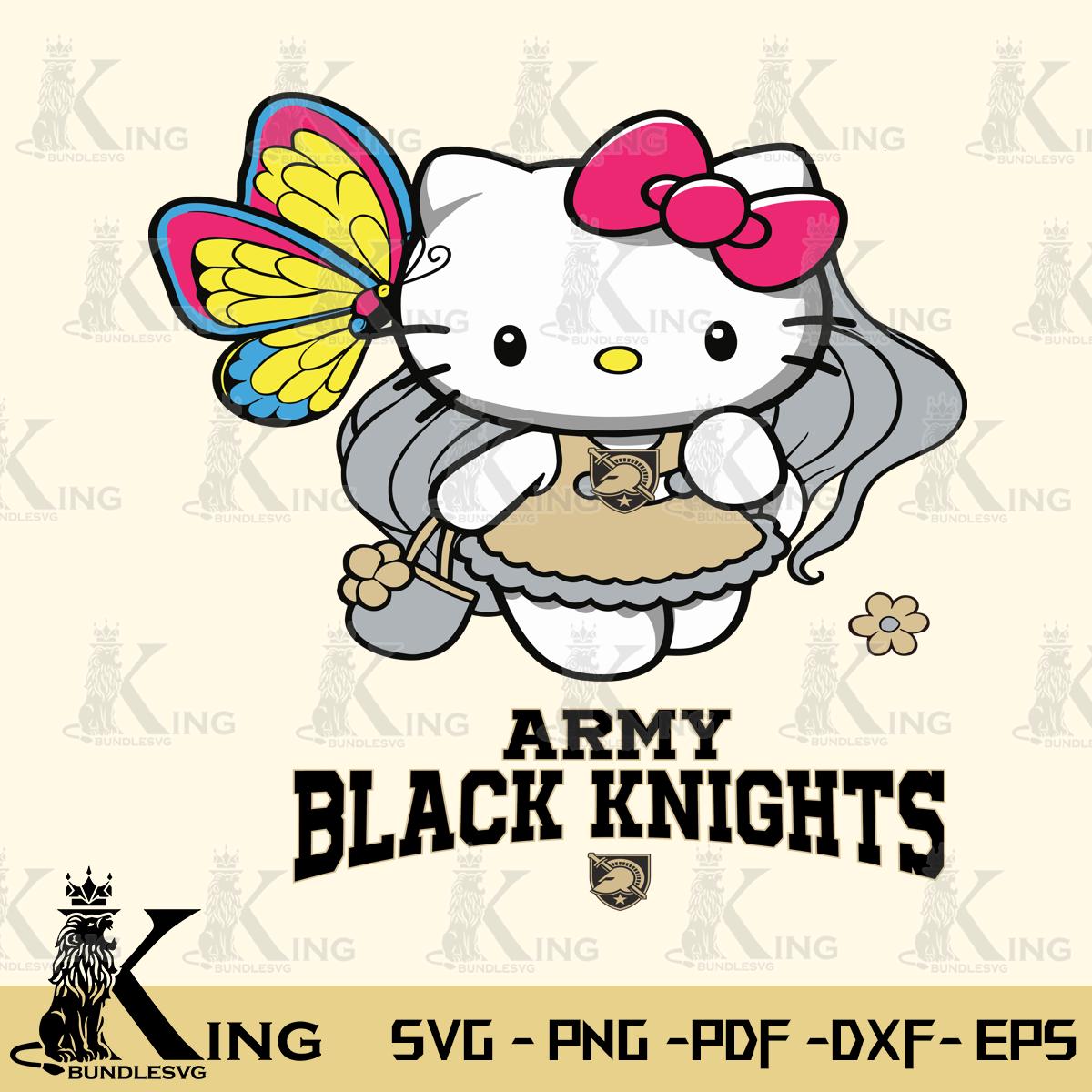 Army Black Knights Kitty Cartoon Svg Eps Dxf Png File, Digital Download