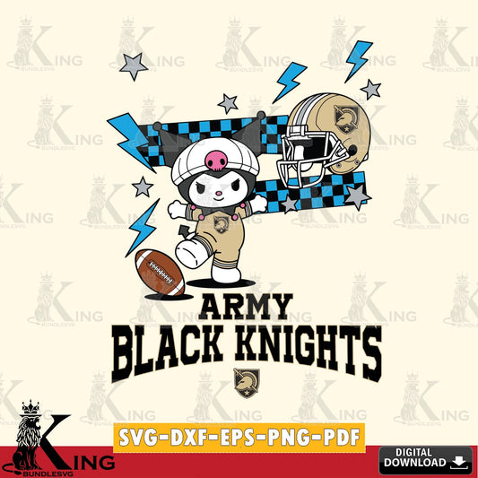 Army Black Knights Kuromi Game Day SVG file, Cricut, Cut file  , Digital Download , Instant Download, Sanrio svg, Clipart