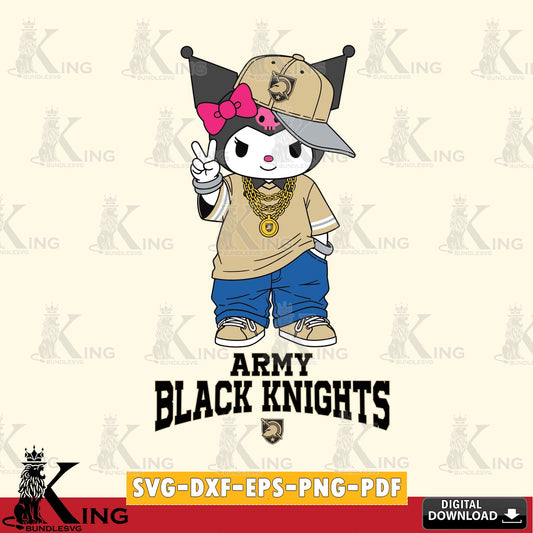 Army Black Knights Kuromi Streetwear Style SVG file, Cricut, Cut file  , Digital Download , Instant Download, Sanrio svg, Clipart