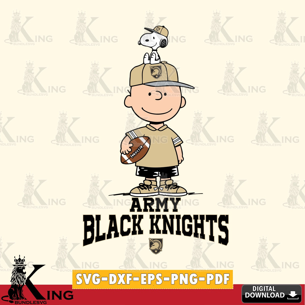 Army Black Knights Peanuts Football Rugby SVG, Cricut, Cut file  , Digital Download , Instant Download, Peanuts svg, NCAA svg, Football svg, Sport svg
