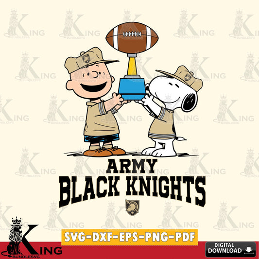 Army Black Knights Peanuts Football Trophy SVG, Cricut, Cut file  , Digital Download , Instant Download, Peanuts svg, NCAA svg, Football svg, Sport svg