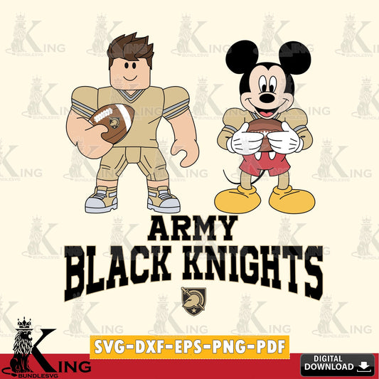 Army Black Knights Roblox & Mickey Football SVG file , NCAA Cricut,  File cut , Digital Download , PDF File