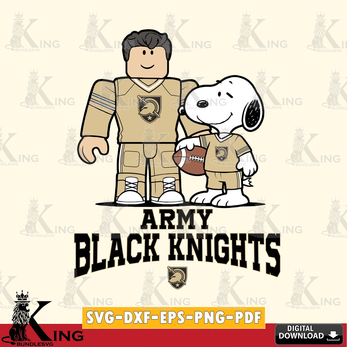 Army Black Knights Roblox & Snoopy Football SVG file , NCAA Cricut,  File cut , Digital Download , PDF File