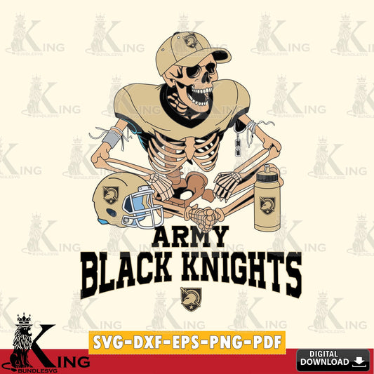High-quality graphic of an Army Black Knights skeleton player football, a high-quality vector for DIY scrapbooking and home decor