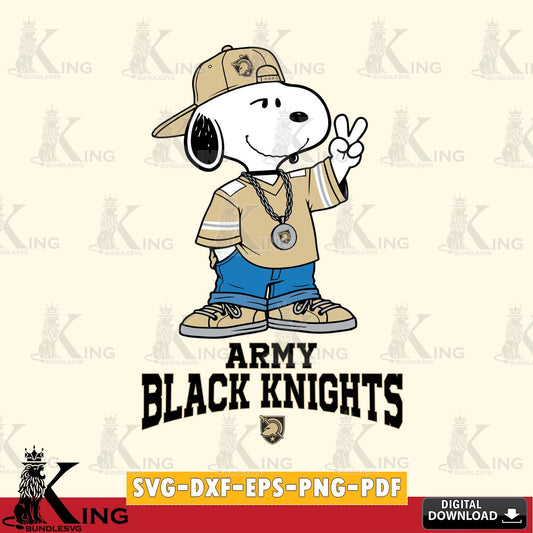 Army Black Knights Snoopy Say hi SVG, Cricut, Cut file  , Digital Download , Instant Download, Peanuts svg, NCAA svg, Football svg, Sport svg