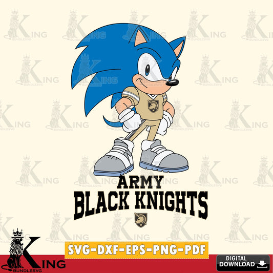 Digital clipart of Army Black Knights Sonic Football Star Mascot, versatile clip art for stickers, decals, and mugs.