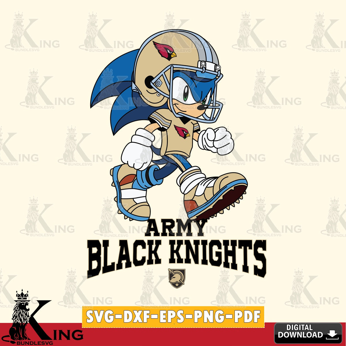 Army Black Knights Sonic Ready Football SVG file, Vector , Digital Download , PDF File , Instant Download