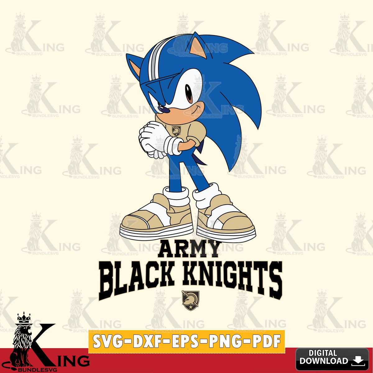 Army Black Knights Sonic cute Football SVG file, Vector , Digital Download , PDF File , Instant Download