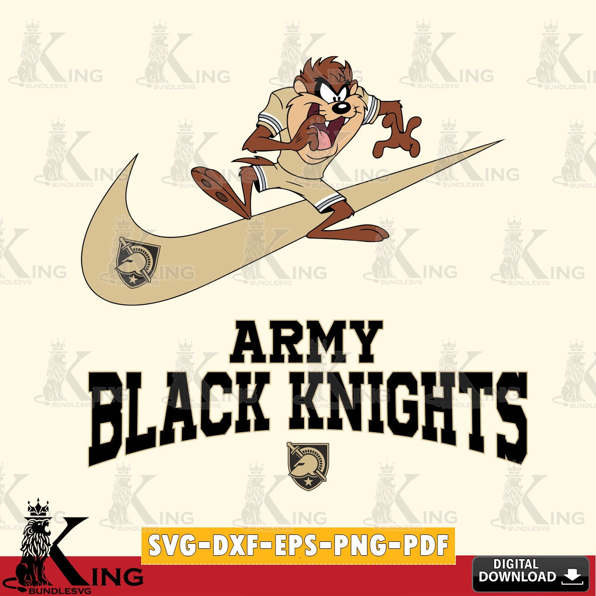 Army Black Knights Taz Football Nike SVG file, Cut file  , Digital Download , Instant Download, Taz svg, NCAA svg