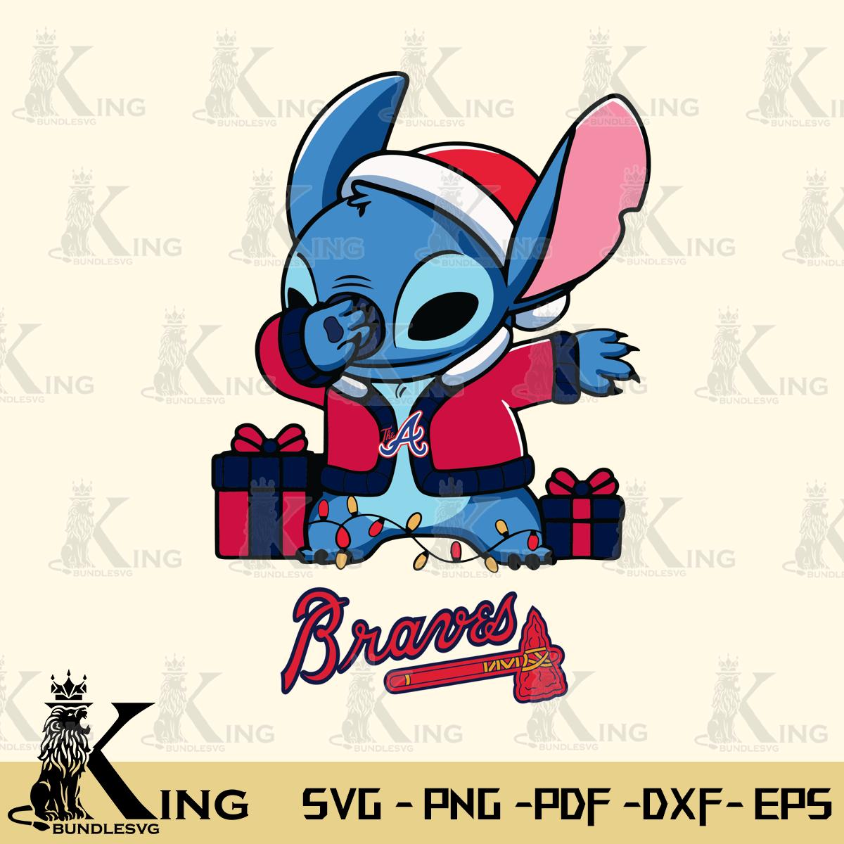 Atlanta Braves Stitch Merry Christmas Svg Eps Dxf Png File, Digital Download